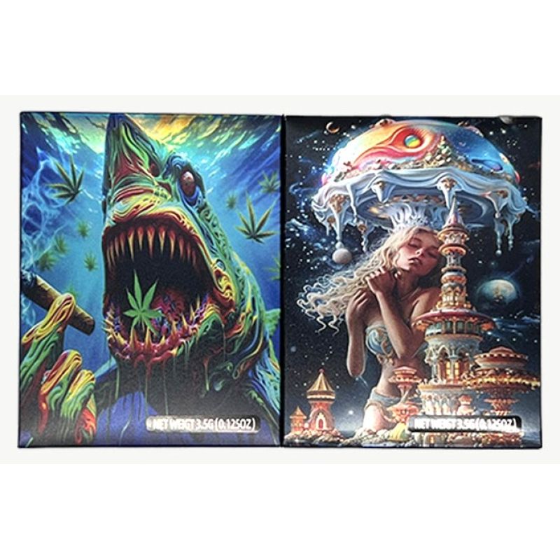 3.5G Psychedelic Shark Art Weed Packaging Box